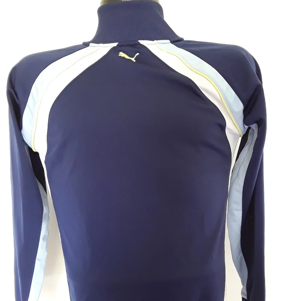 Puma boys sport blue jacket full zipper size L